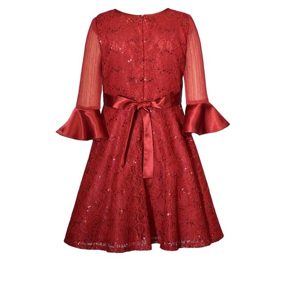 Bonnie Jean Red Lace Dress - Picture 2 of 12